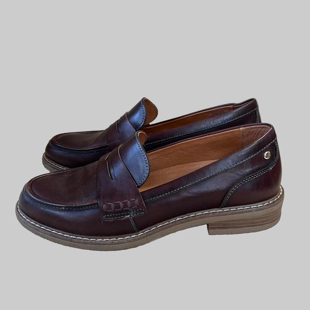 Pikolinos brown leather Aldaya loafers, size 7.5, LIKE NEW!